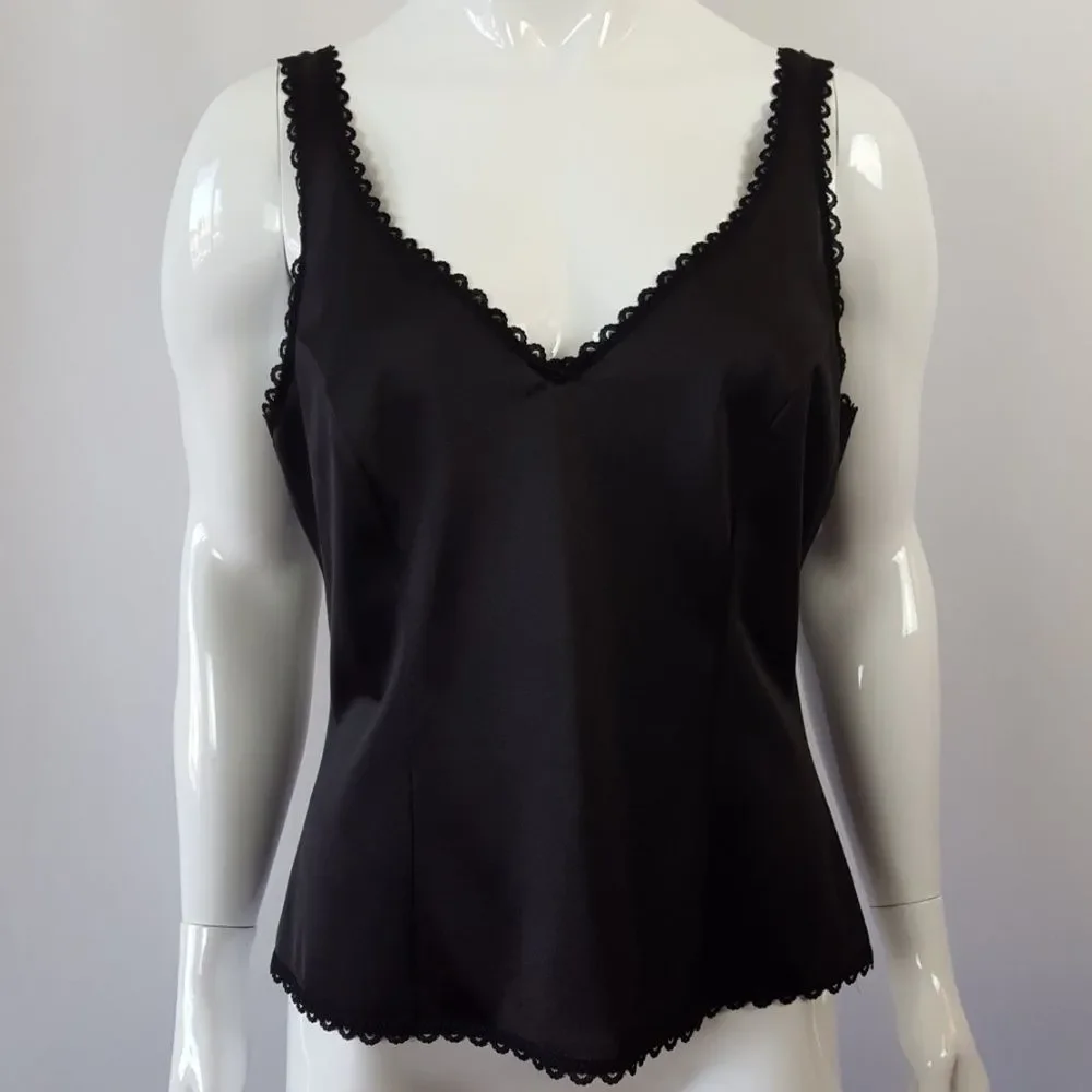 Vintage 80s Sears Black Slip Camisole - Picture 2 of 8